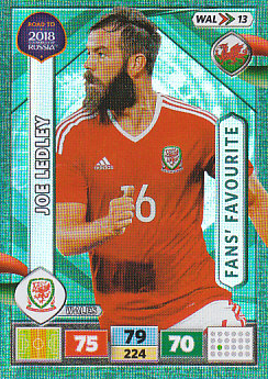 Joe Ledley Wales Panini Road to 2018 World Cup Fan's Favourite #WAL13