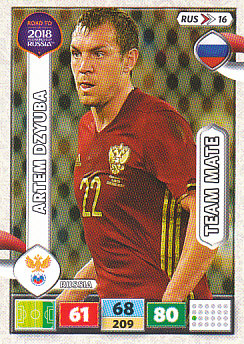 Artem Dzyuba Russia Panini Road to 2018 World Cup #RUS16