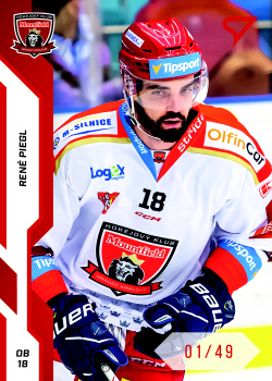 Rene Piegl Hradec Kralove Tipsport ELH 2022/23 SportZoo 2. serie Red /49 #285