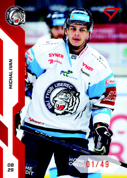 Michal Ivan Liberec Tipsport ELH 2022/23 SportZoo 2. serie Red /49 #302