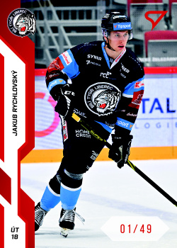 Jakub Rychlovsky Liberec Tipsport ELH 2022/23 SportZoo 2. serie Red /49 #306