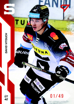 David Vitouch Sparta Tipsport ELH 2022/23 SportZoo 2. serie Red /49 #268