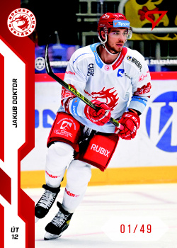 Jakub Doktor Trinec Tipsport ELH 2022/23 SportZoo 2. serie Red /49 #255