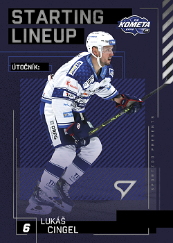 Lukas Cingel Kometa Brno Tipsport ELH 2023/24 SportZoo 2. serie Starting LINEUP #SL-40