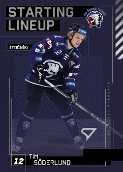 Tim Soderlund Plzen Tipsport ELH 2023/24 SportZoo 2. serie Starting LINEUP #SL-72