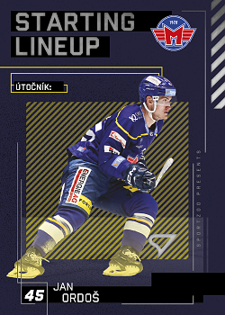 Jan Ordos Ceske Budejovice Tipsport ELH 2023/24 SportZoo 2. serie Starting LINEUP #SL-78