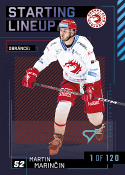 Martin Marincin Trinec Tipsport ELH 2023/24 SportZoo 2. serie 	Starting LINEUP 1st PERIOD /120 #SL-02