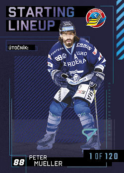 Peter Mueller Vitkovice Tipsport ELH 2023/24 SportZoo 2. serie 	Starting LINEUP 1st PERIOD /120 #SL-24