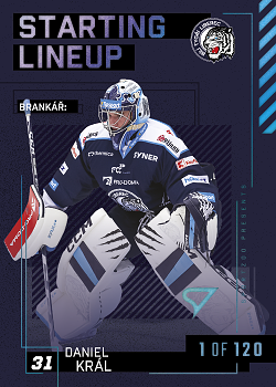 Daniel Kral Liberec Tipsport ELH 2023/24 SportZoo 2. serie 	Starting LINEUP 1st PERIOD /120 #SL-31