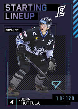 Joona Huttula Karlovy Vary Tipsport ELH 2023/24 SportZoo 2. serie 	Starting LINEUP 1st PERIOD /120 #SL-50