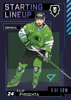 Filip Pyrochta Mlada Boleslav Tipsport ELH 2023/24 SportZoo 2. serie 	Starting LINEUP 1st PERIOD /120 #SL-57