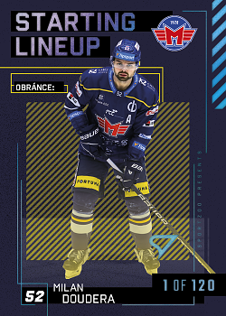 Milan Doudera Ceske Budejovice Tipsport ELH 2023/24 SportZoo 2. serie 	Starting LINEUP 1st PERIOD /120 #SL-74