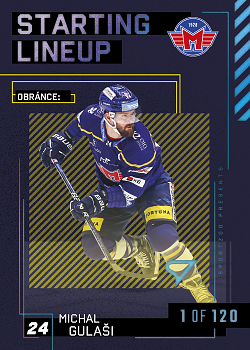 Michal Gulasi Ceske Budejovice Tipsport ELH 2023/24 SportZoo 2. serie 	Starting LINEUP 1st PERIOD /120 #SL-75