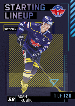 Adam Kubik Ceske Budejovice Tipsport ELH 2023/24 SportZoo 2. serie 	Starting LINEUP 1st PERIOD /120 #SL-77