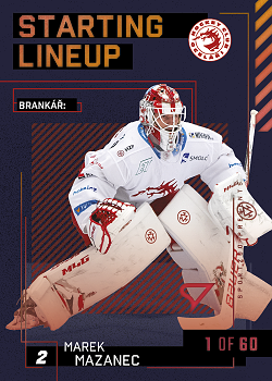 Marek Mazanec Trinec Tipsport ELH 2023/24 SportZoo 2. serie 	Starting LINEUP 2nd PERIOD /60 #SL-01