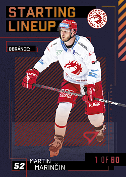 Martin Marincin Trinec Tipsport ELH 2023/24 SportZoo 2. serie 	Starting LINEUP 2nd PERIOD /60 #SL-02