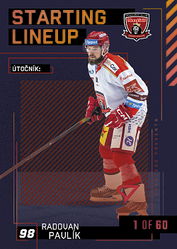 Radovan Pavlik Hradec Kralove Tipsport ELH 2023/24 SportZoo 2. serie 	Starting LINEUP 2nd PERIOD /60 #SL-12