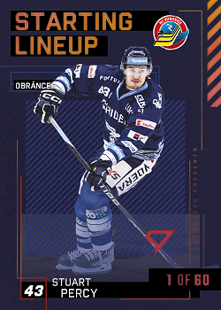 Stuart Percy Vitkovice Tipsport ELH 2023/24 SportZoo 2. serie 	Starting LINEUP 2nd PERIOD /60 #SL-21