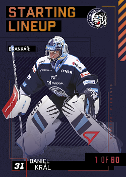 Daniel Kral Liberec Tipsport ELH 2023/24 SportZoo 2. serie 	Starting LINEUP 2nd PERIOD /60 #SL-31