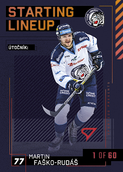 Martin Fasko-Rudas Liberec Tipsport ELH 2023/24 SportZoo 2. serie 	Starting LINEUP 2nd PERIOD /60 #SL-34