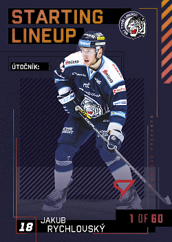 Jakub Rychlovsky Liberec Tipsport ELH 2023/24 SportZoo 2. serie 	Starting LINEUP 2nd PERIOD /60 #SL-36