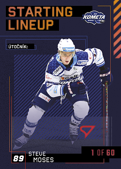 Steve Moses Kometa Brno Tipsport ELH 2023/24 SportZoo 2. serie 	Starting LINEUP 2nd PERIOD /60 #SL-41