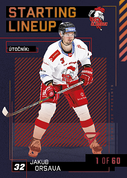Jakub Orsava Olomouc Tipsport ELH 2023/24 SportZoo 2. serie 	Starting LINEUP 2nd PERIOD /60 #SL-48