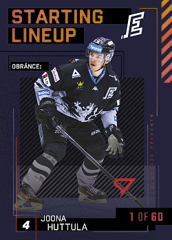 Joona Huttula Karlovy Vary Tipsport ELH 2023/24 SportZoo 2. serie 	Starting LINEUP 2nd PERIOD /60 #SL-50
