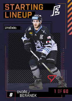 Ondrej Beranek Karlovy Vary Tipsport ELH 2023/24 SportZoo 2. serie 	Starting LINEUP 2nd PERIOD /60 #SL-52