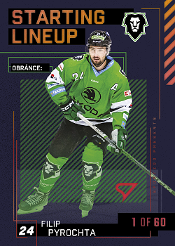 Filip Pyrochta Mlada Boleslav Tipsport ELH 2023/24 SportZoo 2. serie 	Starting LINEUP 2nd PERIOD /60 #SL-57