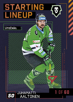 Juhamatti Aaltonen Mlada Boleslav Tipsport ELH 2023/24 SportZoo 2. serie 	Starting LINEUP 2nd PERIOD /60 #SL-58