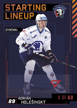 Adrian Holesinsky Plzen Tipsport ELH 2023/24 SportZoo 2. serie 	Starting LINEUP 2nd PERIOD /60 #SL-70