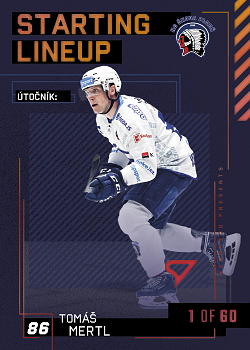 Tomas Mertl Plzen Tipsport ELH 2023/24 SportZoo 2. serie 	Starting LINEUP 2nd PERIOD /60 #SL-71