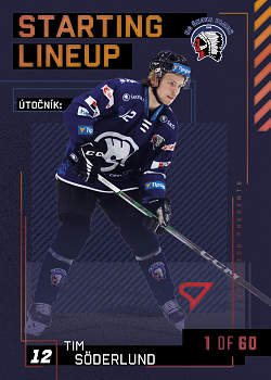 Tim Soderlund Plzen Tipsport ELH 2023/24 SportZoo 2. serie 	Starting LINEUP 2nd PERIOD /60 #SL-72