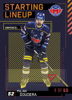 Milan Doudera Ceske Budejovice Tipsport ELH 2023/24 SportZoo 2. serie 	Starting LINEUP 2nd PERIOD /60 #SL-74