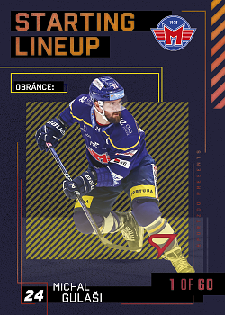 Michal Gulasi Ceske Budejovice Tipsport ELH 2023/24 SportZoo 2. serie 	Starting LINEUP 2nd PERIOD /60 #SL-75