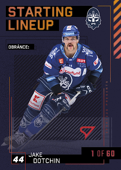 Jake Dotchin Kladno Tipsport ELH 2023/24 SportZoo 2. serie 	Starting LINEUP 2nd PERIOD /60 #SL-80
