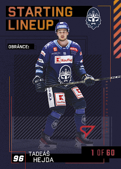 Tadeas Hejda Kladno Tipsport ELH 2023/24 SportZoo 2. serie 	Starting LINEUP 2nd PERIOD /60 #SL-81