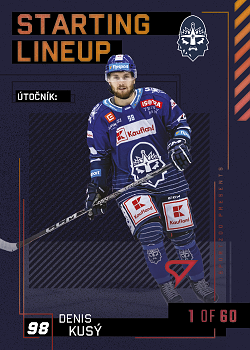 Denis Kusy Kladno Tipsport ELH 2023/24 SportZoo 2. serie 	Starting LINEUP 2nd PERIOD /60 #SL-83