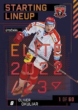 Oliver Okuliar Hradec Kralove Tipsport ELH 2023/24 SportZoo 2. serie 	Starting LINEUP 2nd PERIOD /60 #SL-88