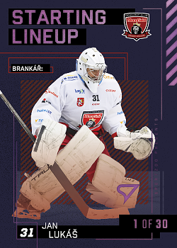Jan Lukas Hradec Kralove Tipsport ELH 2023/24 SportZoo 2. serie 	Starting LINEUP 3rd PERIOD /30 #SL-07