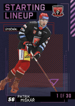 Patrik Miskar Hradec Kralove Tipsport ELH 2023/24 SportZoo 2. serie 	Starting LINEUP 3rd PERIOD /30 #SL-11