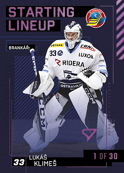 Lukas Klimes Vitkovice Tipsport ELH 2023/24 SportZoo 2. serie 	Starting LINEUP 3rd PERIOD /30 #SL-19