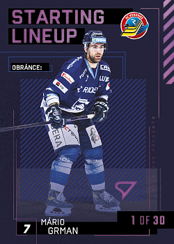 Mario Grman Vitkovice Tipsport ELH 2023/24 SportZoo 2. serie 	Starting LINEUP 3rd PERIOD /30 #SL-20