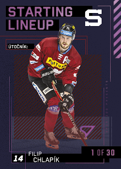 Filip Chlapik Sparta Tipsport ELH 2023/24 SportZoo 2. serie 	Starting LINEUP 3rd PERIOD /30 #SL-28