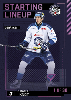 Ronald Knot Liberec Tipsport ELH 2023/24 SportZoo 2. serie 	Starting LINEUP 3rd PERIOD /30 #SL-32