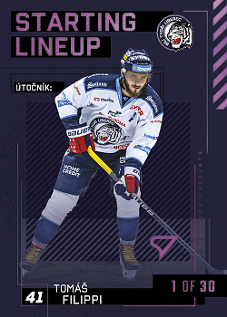 Tomas Filippi Liberec Tipsport ELH 2023/24 SportZoo 2. serie 	Starting LINEUP 3rd PERIOD /30 #SL-35