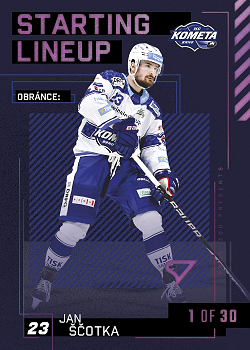 Jan Scotka Kometa Brno Tipsport ELH 2023/24 SportZoo 2. serie 	Starting LINEUP 3rd PERIOD /30 #SL-39