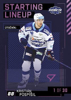 Kristian Pospisil Kometa Brno Tipsport ELH 2023/24 SportZoo 2. serie 	Starting LINEUP 3rd PERIOD /30 #SL-42