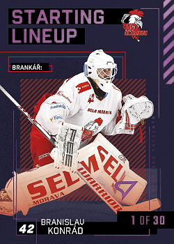Branislav Konrad Olomouc Tipsport ELH 2023/24 SportZoo 2. serie 	Starting LINEUP 3rd PERIOD /30 #SL-43